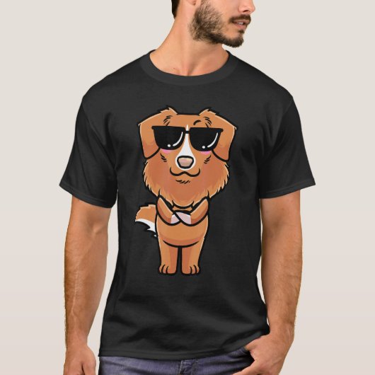 Nova Scotia Duck Tolling Retriever Dog met Sungla T-shirt (Voorkant)