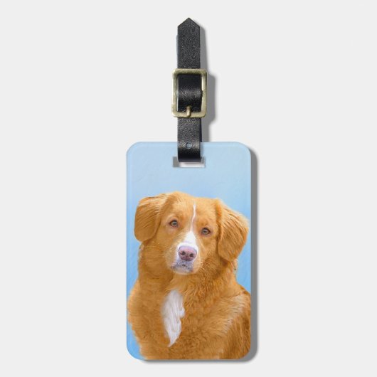 Nova Scotia Duck Tolling Retriever Dog Painting Bagagelabel (Voorkant verticaal)