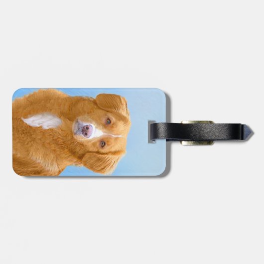 Nova Scotia Duck Tolling Retriever Dog Painting Bagagelabel (Achterkant horizontaal)