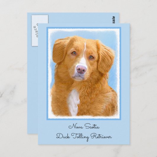 Nova Scotia Duck Tolling Retriever Dog Painting Briefkaart (Voorkant / Achterkant)