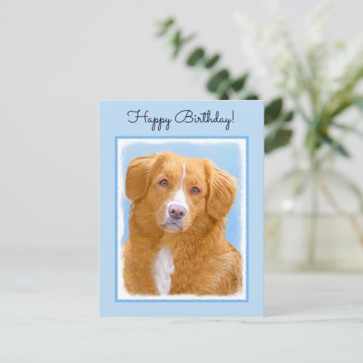 Nova Scotia Duck Tolling Retriever Dog Painting Briefkaart (Staand voorkant)