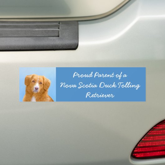 Nova Scotia Duck Tolling Retriever Dog Painting Bumpersticker (Op auto)