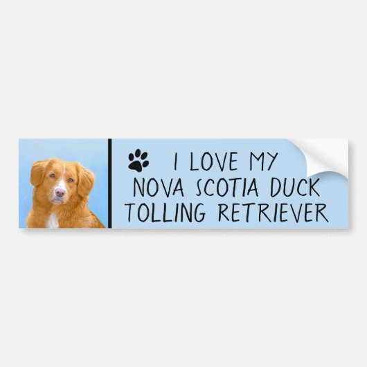Nova Scotia Duck Tolling Retriever Dog Painting Bumpersticker (Voorkant)