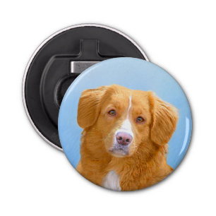 Nova Scotia Duck Tolling Retriever Dog Painting Button Flesopener