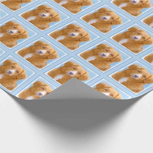 Nova Scotia Duck Tolling Retriever Dog Painting Cadeaupapier (Hoek)
