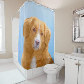 Nova Scotia Duck Tolling Retriever Dog Painting Douchegordijn (In situ)