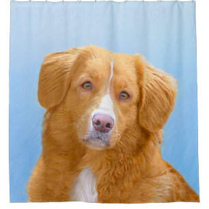 Nova Scotia Duck Tolling Retriever Dog Painting Douchegordijn