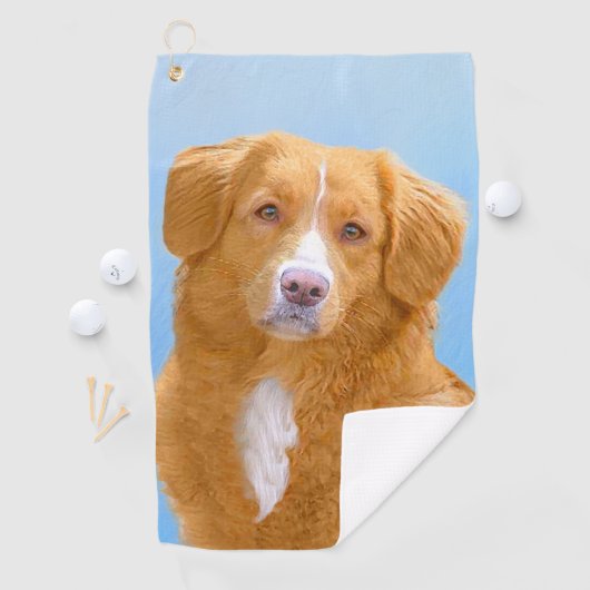 Nova Scotia Duck Tolling Retriever Dog Painting Golfhanddoek (Insitu)