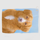 Nova Scotia Duck Tolling Retriever Dog Painting Golfhanddoek (Horizontaal)