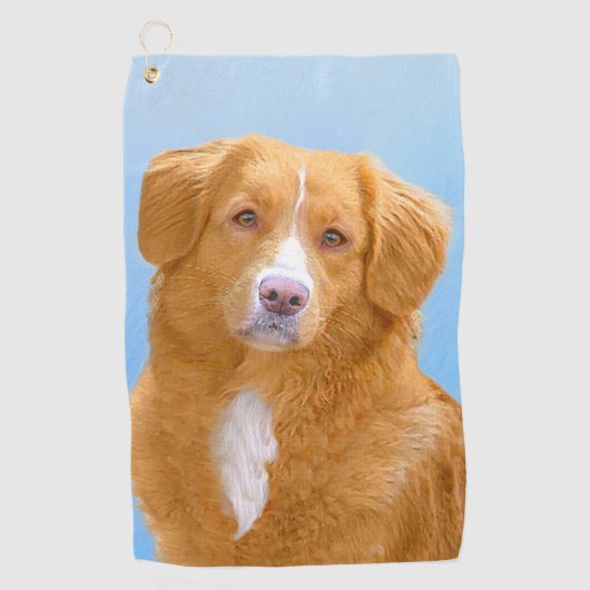 Nova Scotia Duck Tolling Retriever Dog Painting Golfhanddoek (Voorkant)