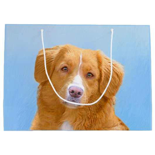 Nova Scotia Duck Tolling Retriever Dog Painting Groot Cadeauzakje (Achterkant)