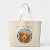 Nova Scotia Duck Tolling Retriever Dog Painting Grote Tote Bag (Achterkant)