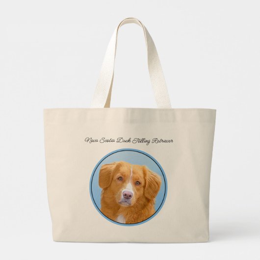 Nova Scotia Duck Tolling Retriever Dog Painting Grote Tote Bag (Achterkant)
