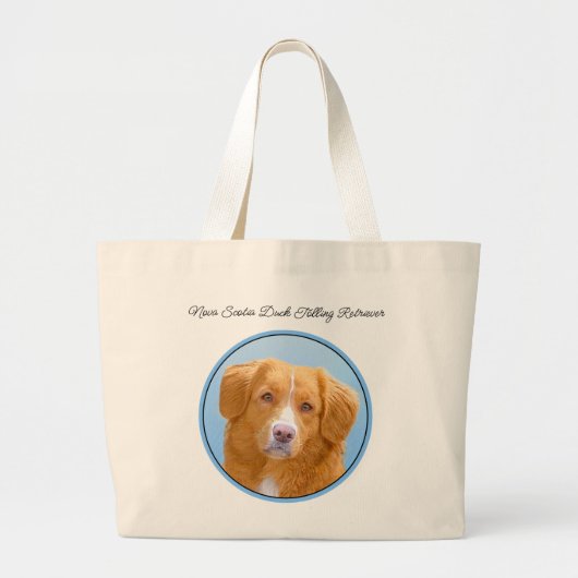 Nova Scotia Duck Tolling Retriever Dog Painting Grote Tote Bag (Voorkant)