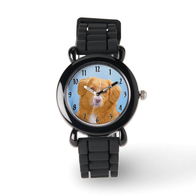 Nova Scotia Duck Tolling Retriever Dog Painting Horloge (Voorkant)