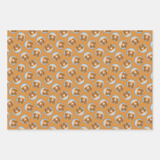 Nova Scotia Duck Tolling Retriever Dog Painting Inpakpapier Vel (Voorkant 3)