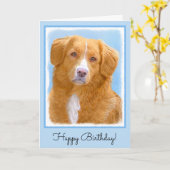 Nova Scotia Duck Tolling Retriever Dog Painting Kaart (Gele Bloem)