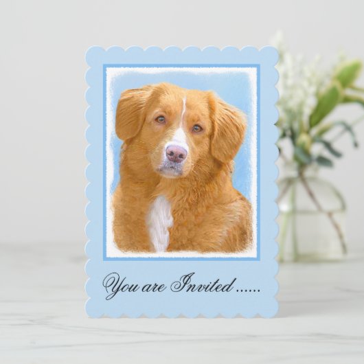 Nova Scotia Duck Tolling Retriever Dog Painting Kaart (Staand voorkant)