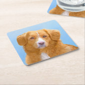 Nova Scotia Duck Tolling Retriever Dog Painting Kartonnen Onderzetters (Schuin)