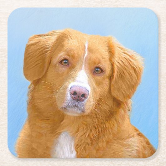 Nova Scotia Duck Tolling Retriever Dog Painting Kartonnen Onderzetters (Voorkant)