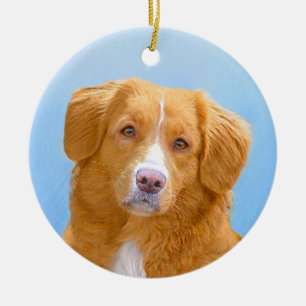 Nova Scotia Duck Tolling Retriever Dog Painting Keramisch Ornament