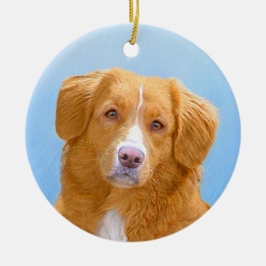 Nova Scotia Duck Tolling Retriever Dog Painting Keramisch Ornament (Voorkant)