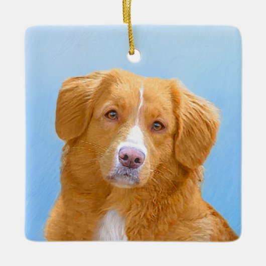 Nova Scotia Duck Tolling Retriever Dog Painting Keramisch Ornament (Voorkant)