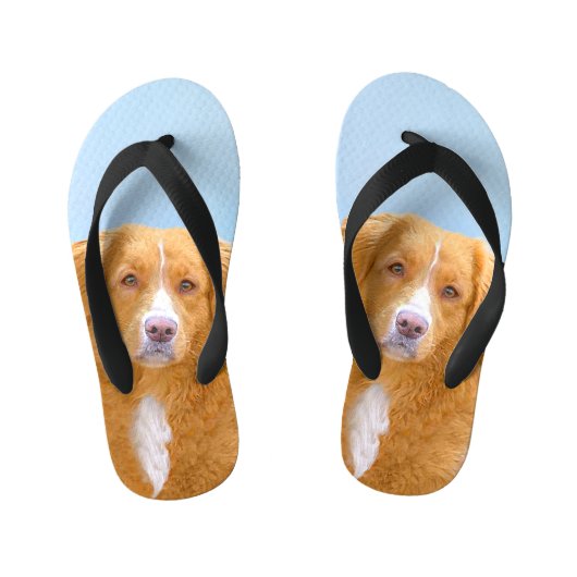 Nova Scotia Duck Tolling Retriever Dog Painting Kinder Teenslippers (Voetbed)