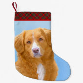 Nova Scotia Duck Tolling Retriever Dog Painting Kleine Kerstsok (Voorkant)