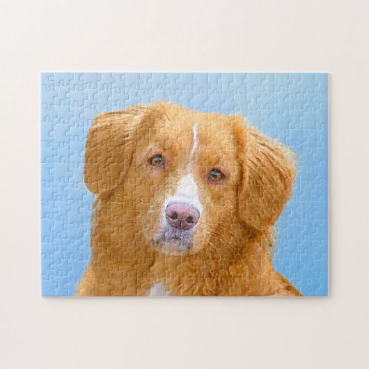 Nova Scotia Duck Tolling Retriever Dog Painting Legpuzzel (Horizontaal)