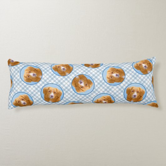 Nova Scotia Duck Tolling Retriever Dog Painting Lichaamskussen (Achterkant)