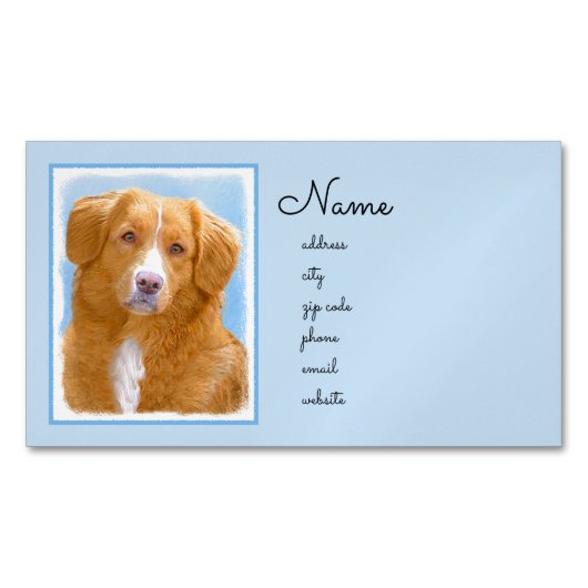 Nova Scotia Duck Tolling Retriever Dog Painting Magnetisch Visitekaartje (Voorkant)