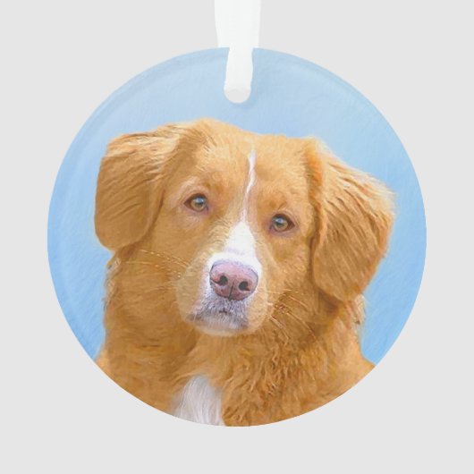 Nova Scotia Duck Tolling Retriever Dog Painting Ornament (achterkant)