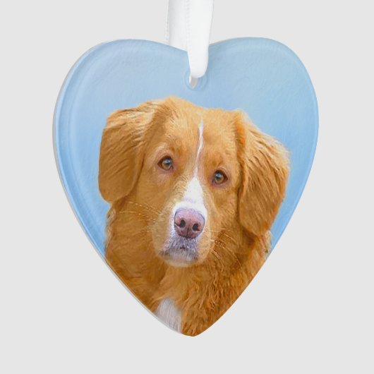 Nova Scotia Duck Tolling Retriever Dog Painting Ornament (voorkant)