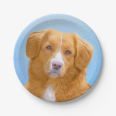 Nova Scotia Duck Tolling Retriever Dog Painting Papieren Bordje (Voorkant)