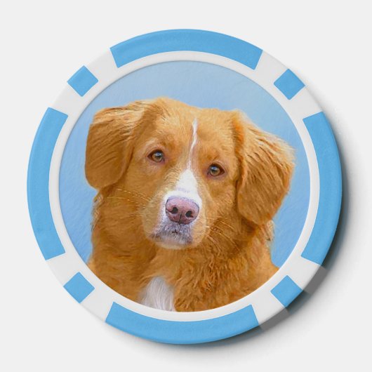 Nova Scotia Duck Tolling Retriever Dog Painting Poker Chips (Achterkant)