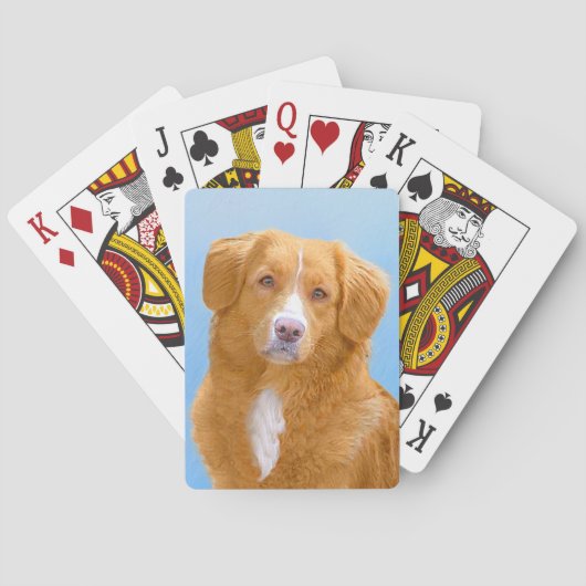Nova Scotia Duck Tolling Retriever Dog Painting Pokerkaarten (Achterkant)