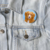 Nova Scotia Duck Tolling Retriever Dog Painting Ronde Button 5,7 Cm (In situ)