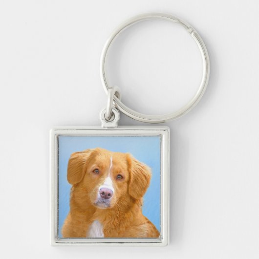 Nova Scotia Duck Tolling Retriever Dog Painting Sleutelhanger (Voorkant)