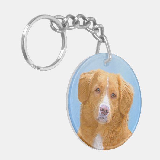 Nova Scotia Duck Tolling Retriever Dog Painting Sleutelhanger (Voorkant Links)