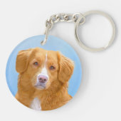 Nova Scotia Duck Tolling Retriever Dog Painting Sleutelhanger (Achterkant)