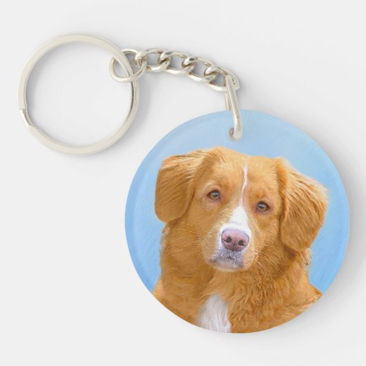Nova Scotia Duck Tolling Retriever Dog Painting Sleutelhanger (Voorkant)