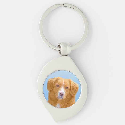 Nova Scotia Duck Tolling Retriever Dog Painting Sleutelhanger (Voorkant)