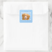 Nova Scotia Duck Tolling Retriever Dog Painting Sq Vierkante Sticker (Tas)