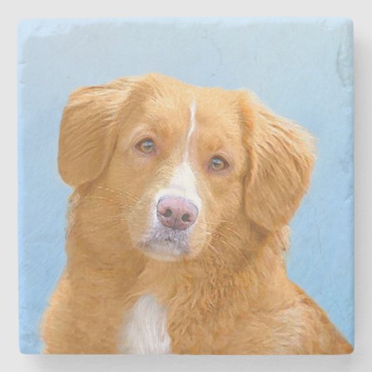 Nova Scotia Duck Tolling Retriever Dog Painting Stenen Onderzetter (Voorkant)