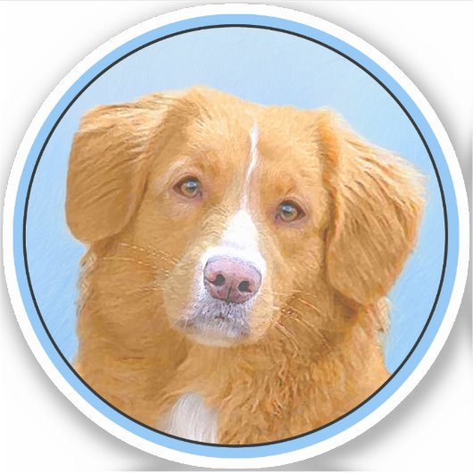 Nova Scotia Duck Tolling Retriever Dog Painting Sticker (Voorkant)