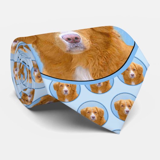 Nova Scotia Duck Tolling Retriever Dog Painting Stropdas (Opgerold)