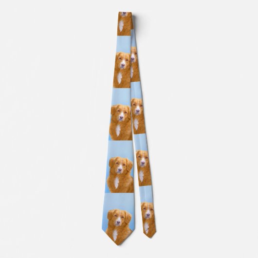 Nova Scotia Duck Tolling Retriever Dog Painting Stropdas (Voorkant)