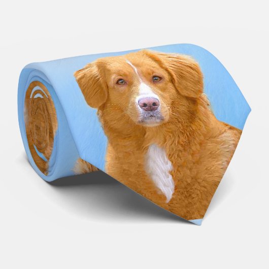 Nova Scotia Duck Tolling Retriever Dog Painting Stropdas (Opgerold)