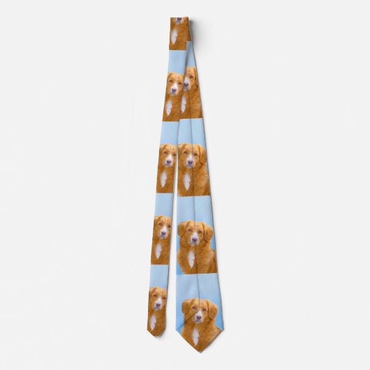 Nova Scotia Duck Tolling Retriever Dog Painting Stropdas (Achterkant)